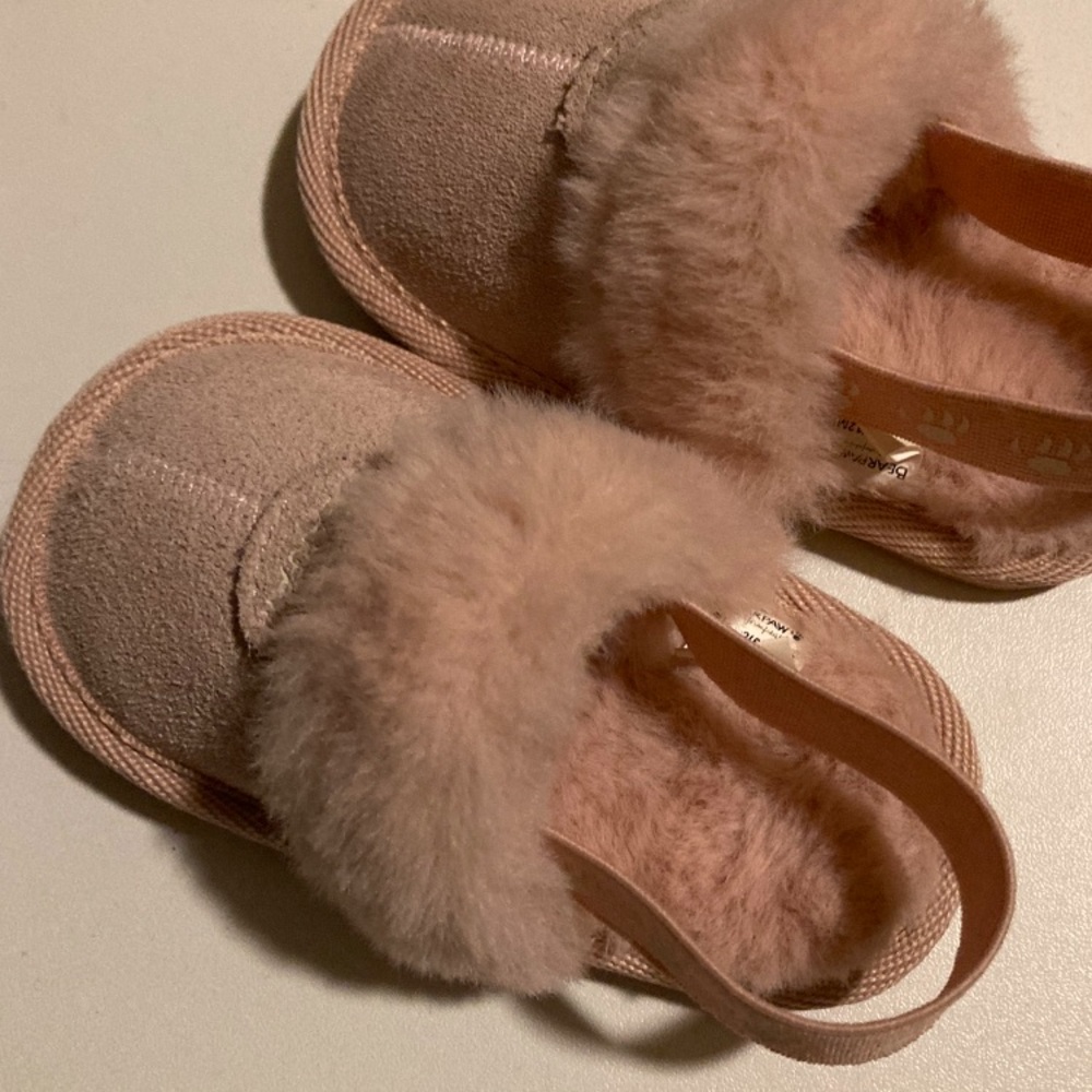 BearPaw Pink Moccasins with Plush Fur Lining